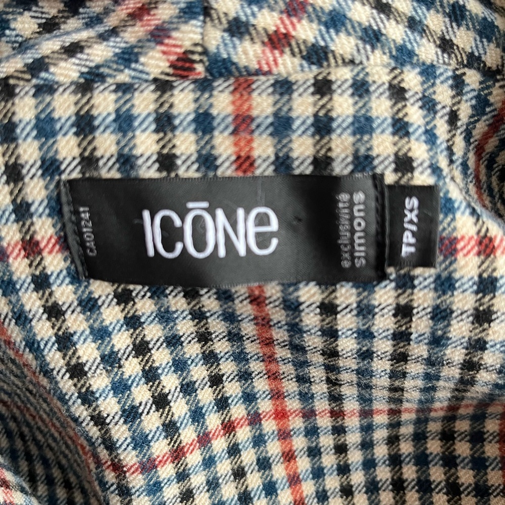 Icône Simons Longline Houndstooth Plaid Vest XS NWOT Office Chic Dark Academia - Picture 7 of 14